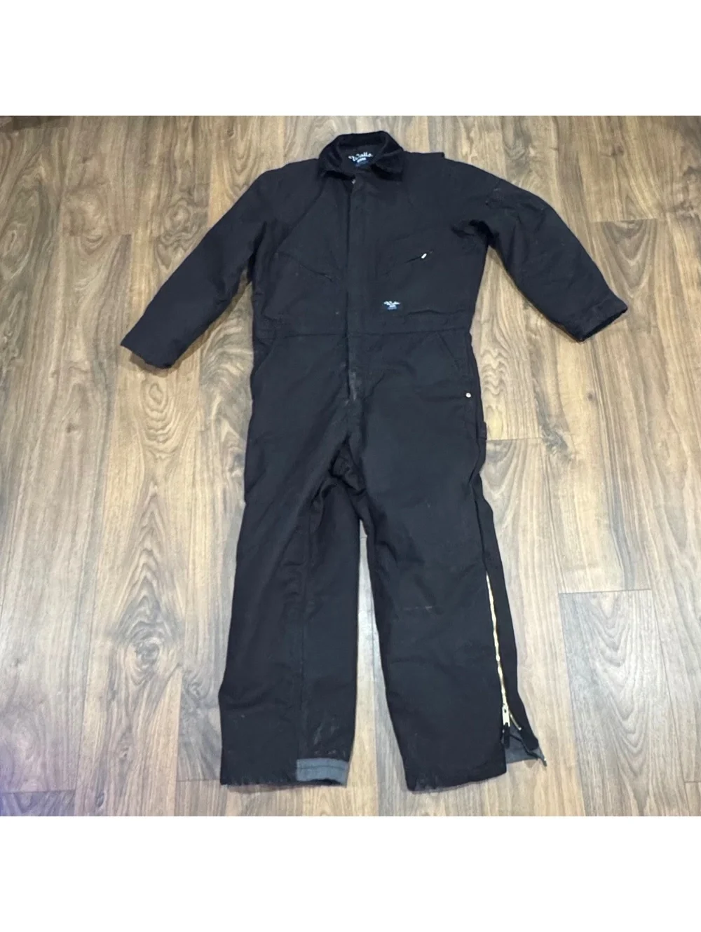 Walls Work Wear Black Insulated Coveralls Men’s M Full Zip Utility Bib Jumpsuit